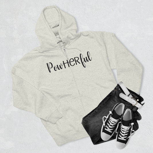 PowHERful double sided Unisex Premium Full Zip Hoodie