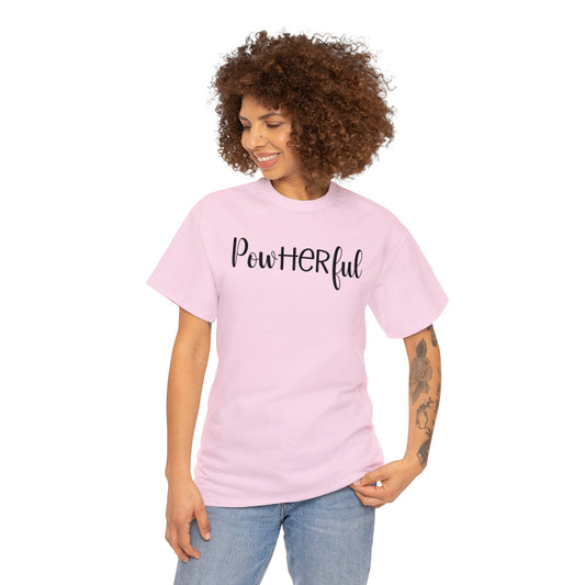 PowHERful double sided Unisex Heavy Cotton Tee