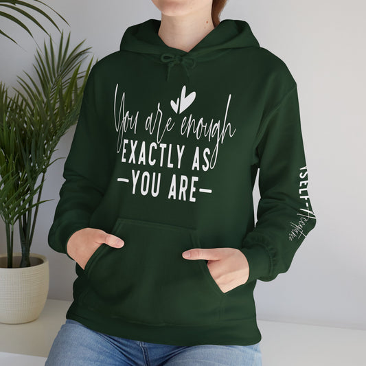 You are enough (sleeve design included) Unisex Heavy Blend™ Hooded Sweatshirt