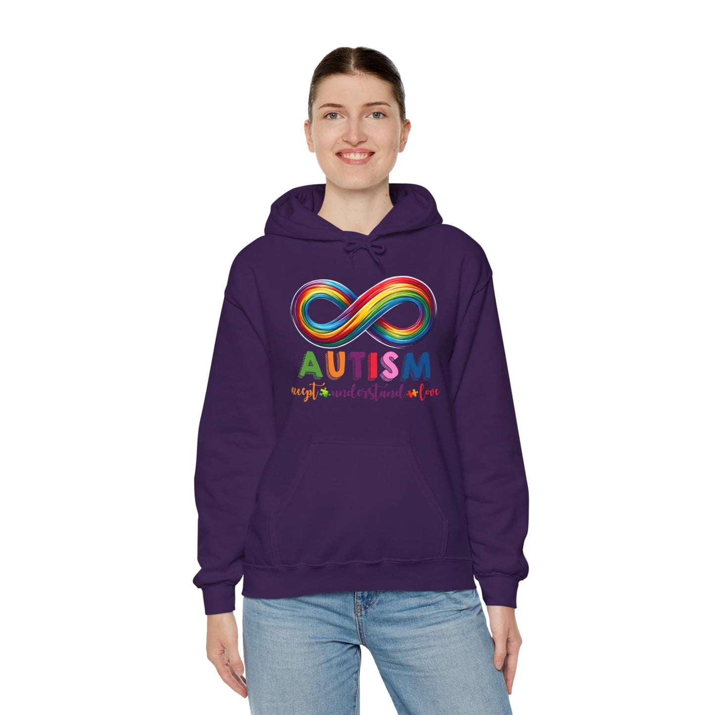 Autism Accept Unisex Heavy Blend™ Hooded Sweatshirt