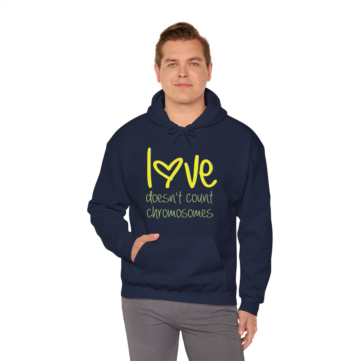 Love doesn't count chromosomes Unisex Heavy Blend™ Hooded Sweatshirt