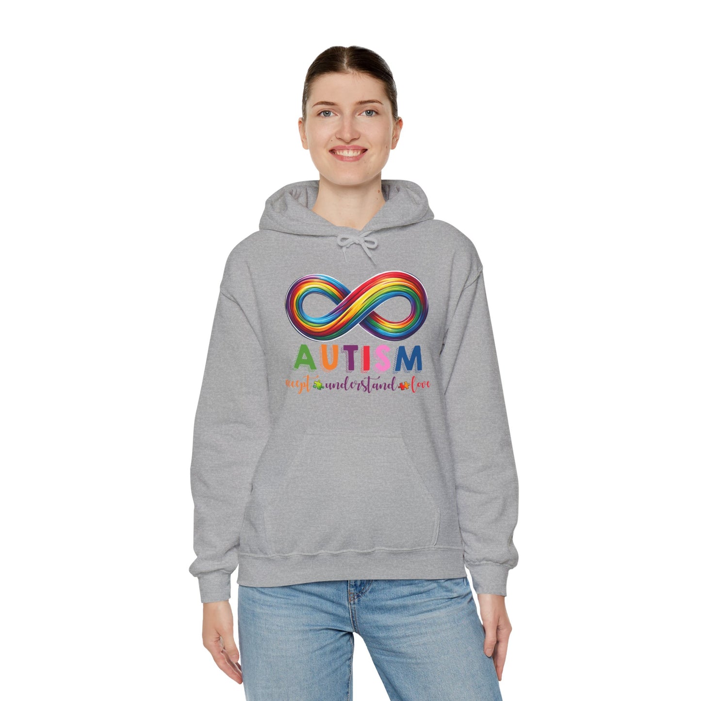 Autism Accept Unisex Heavy Blend™ Hooded Sweatshirt