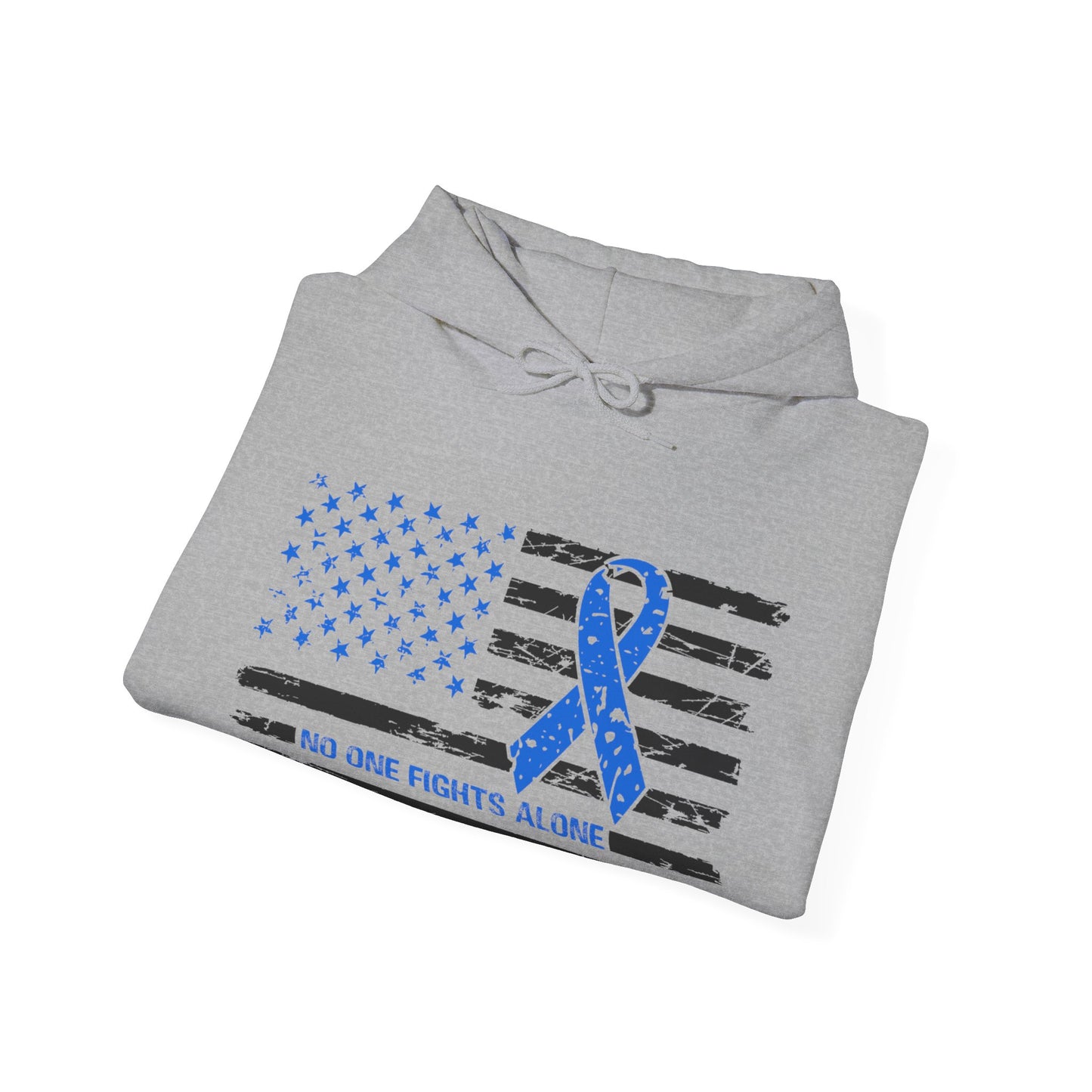 No one fights alone - Colon Cancer Unisex Heavy Blend™ Hooded Sweatshirt