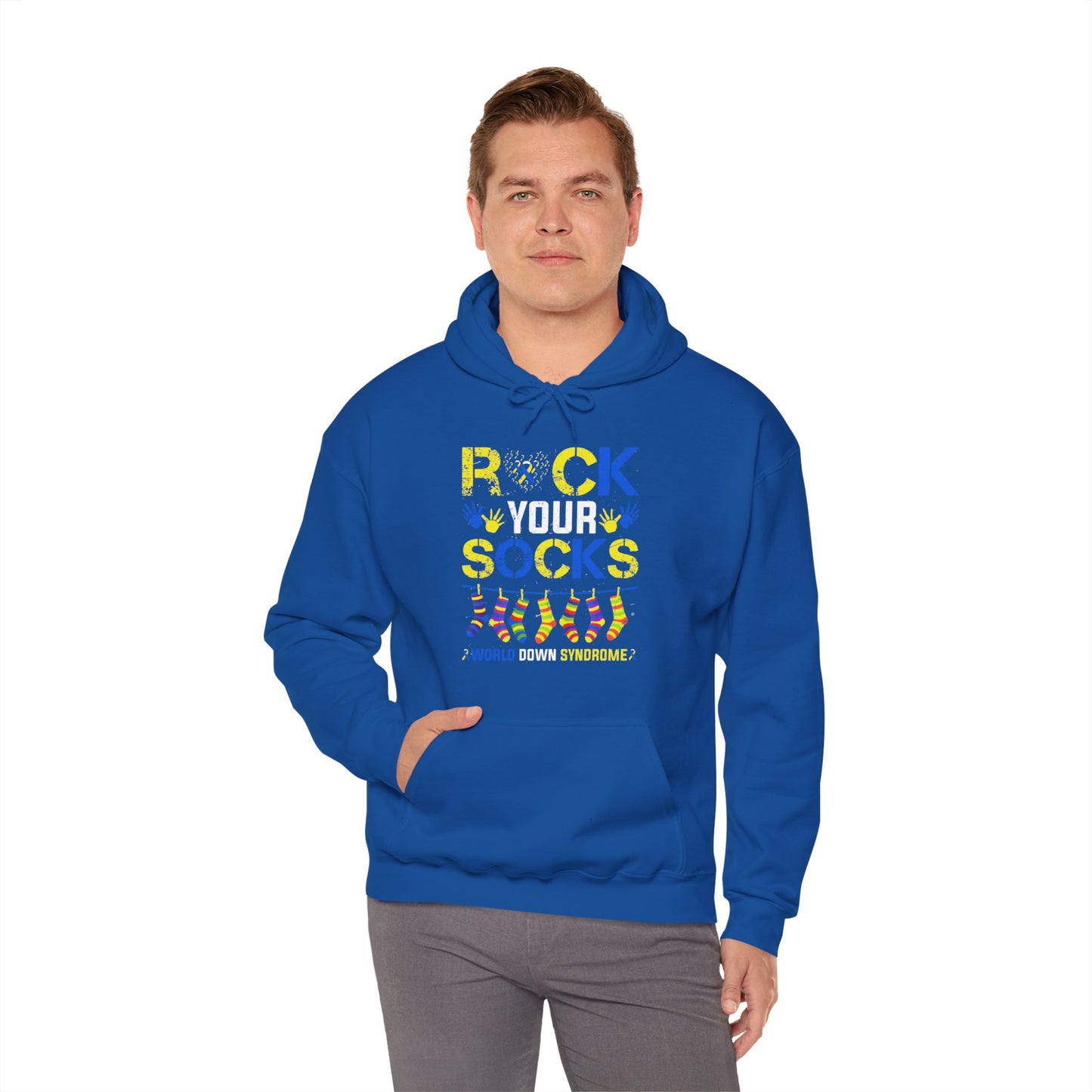 Rock your Socks Down Syndrome Unisex Heavy Blend™ Hooded Sweatshirt