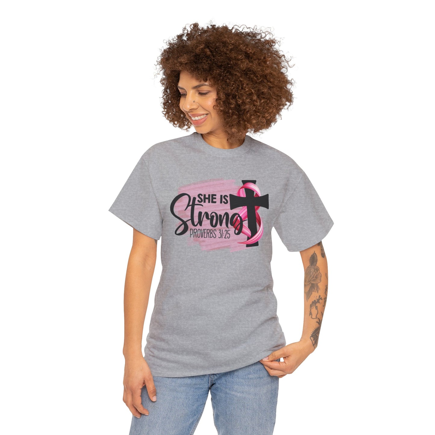 She is strong Survivor Unisex Heavy Cotton Tee