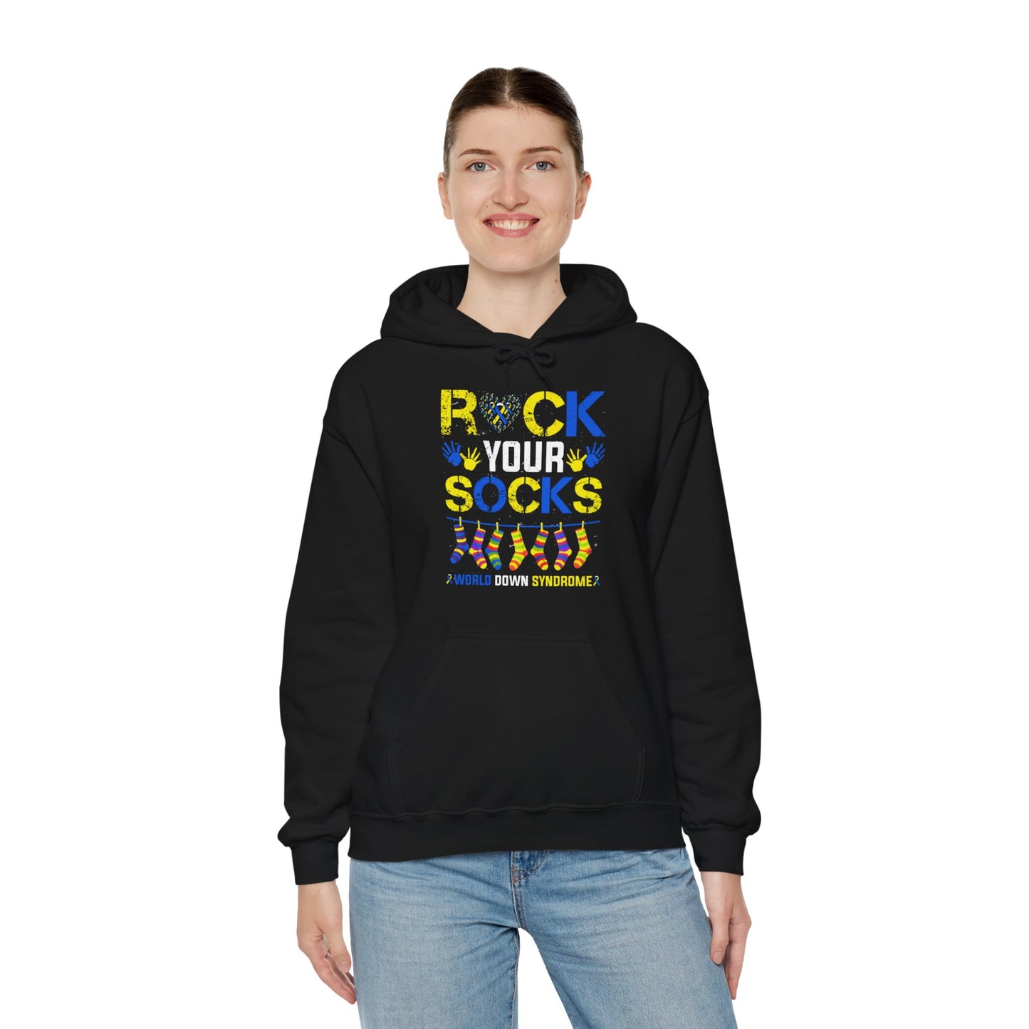 Rock your Socks Down Syndrome Unisex Heavy Blend™ Hooded Sweatshirt