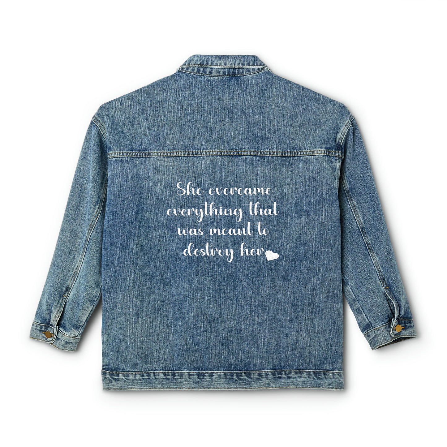 She Overcame Women's Denim Jacket