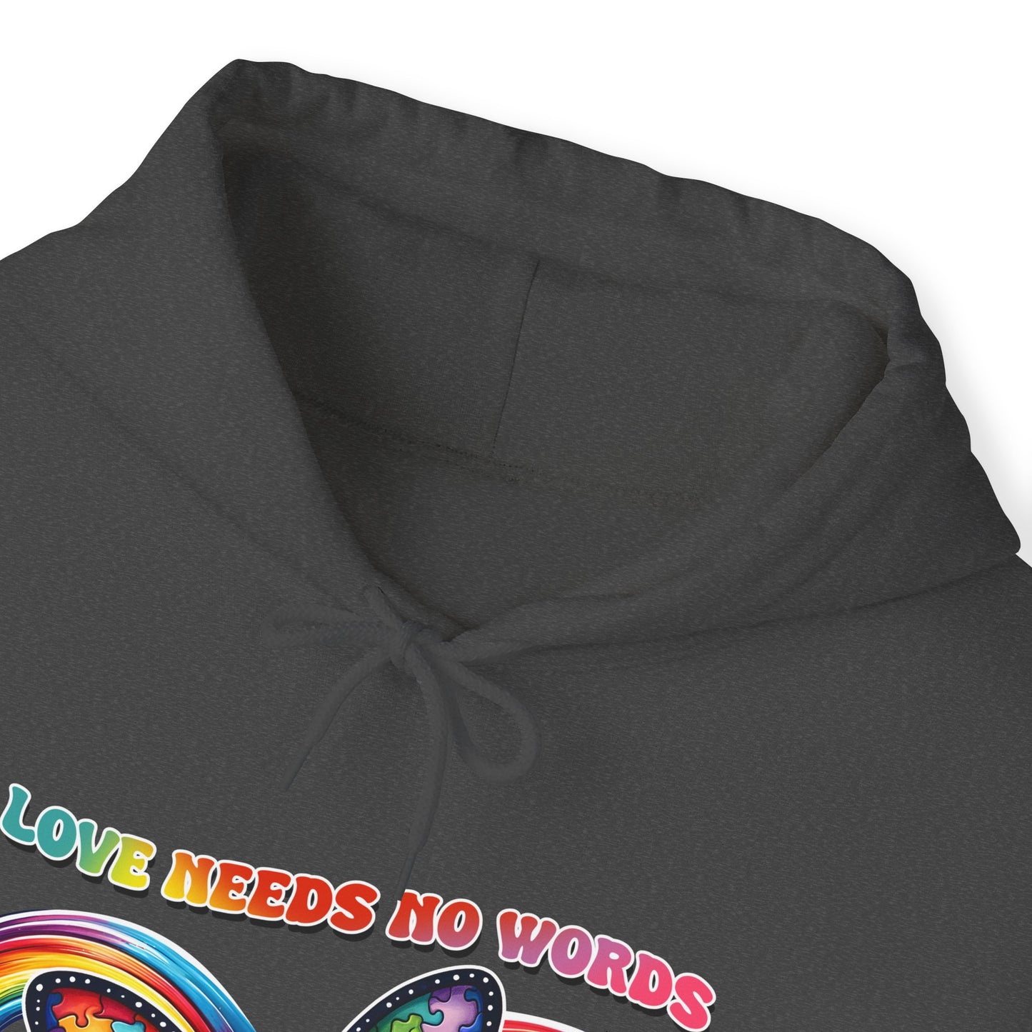 Autism Love needs no words Unisex Heavy Blend™ Hooded Sweatshirt