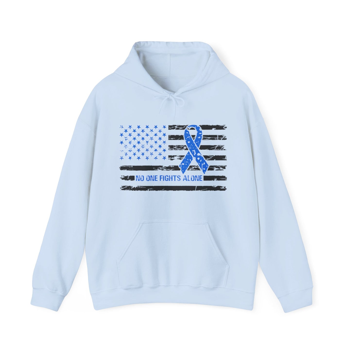 No one fights alone - Colon Cancer Unisex Heavy Blend™ Hooded Sweatshirt