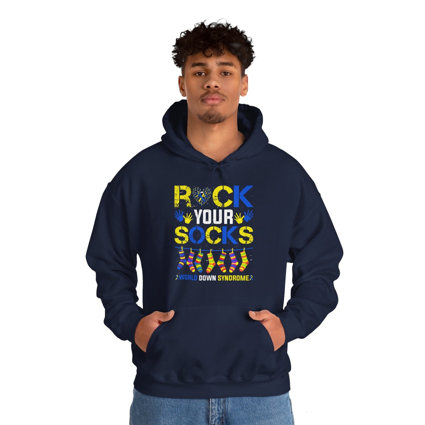 Rock your Socks Down Syndrome Unisex Heavy Blend™ Hooded Sweatshirt