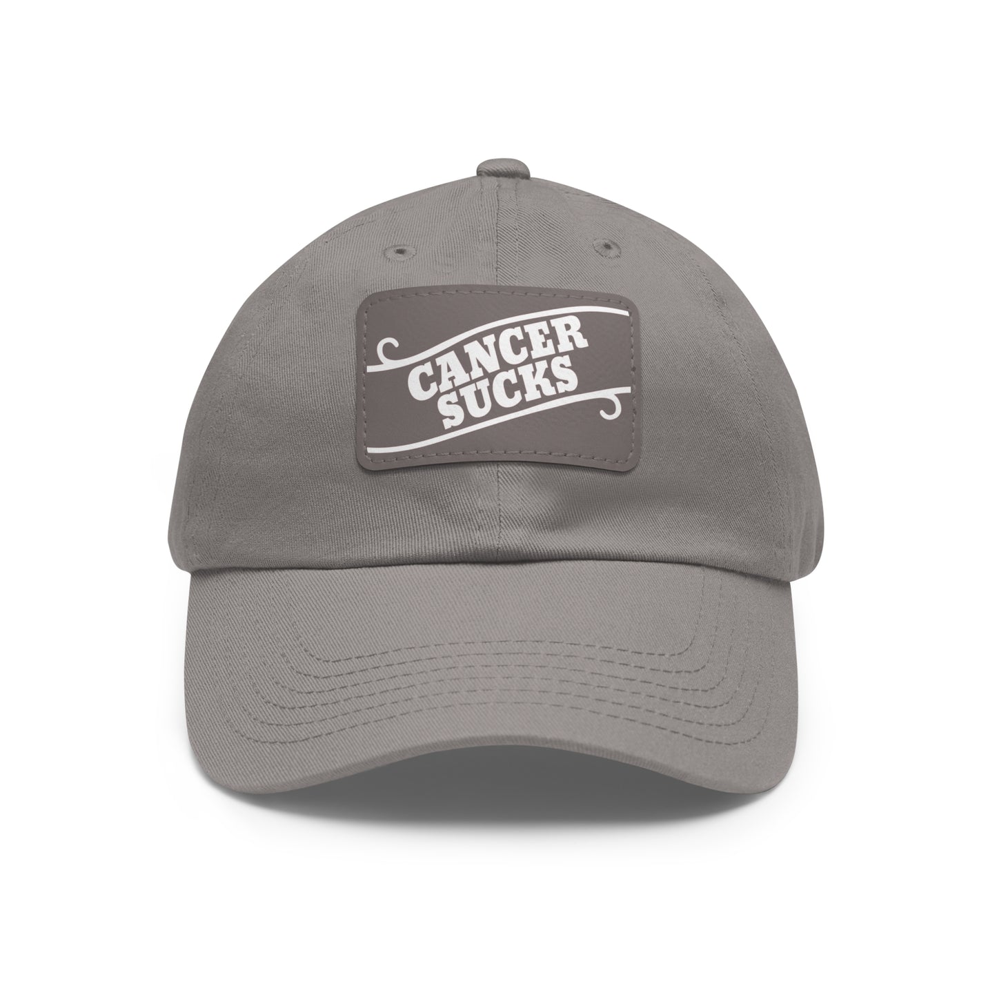 Cancer Sucks Dad Hat with Leather Patch (Rectangle)