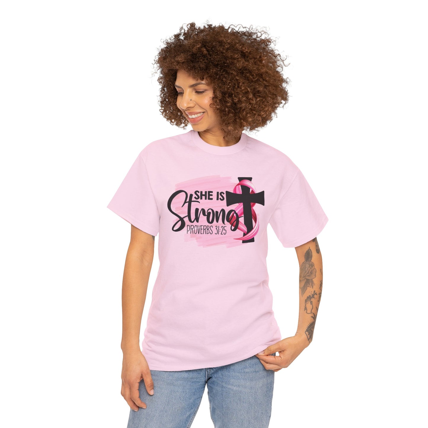 She is strong Survivor Unisex Heavy Cotton Tee