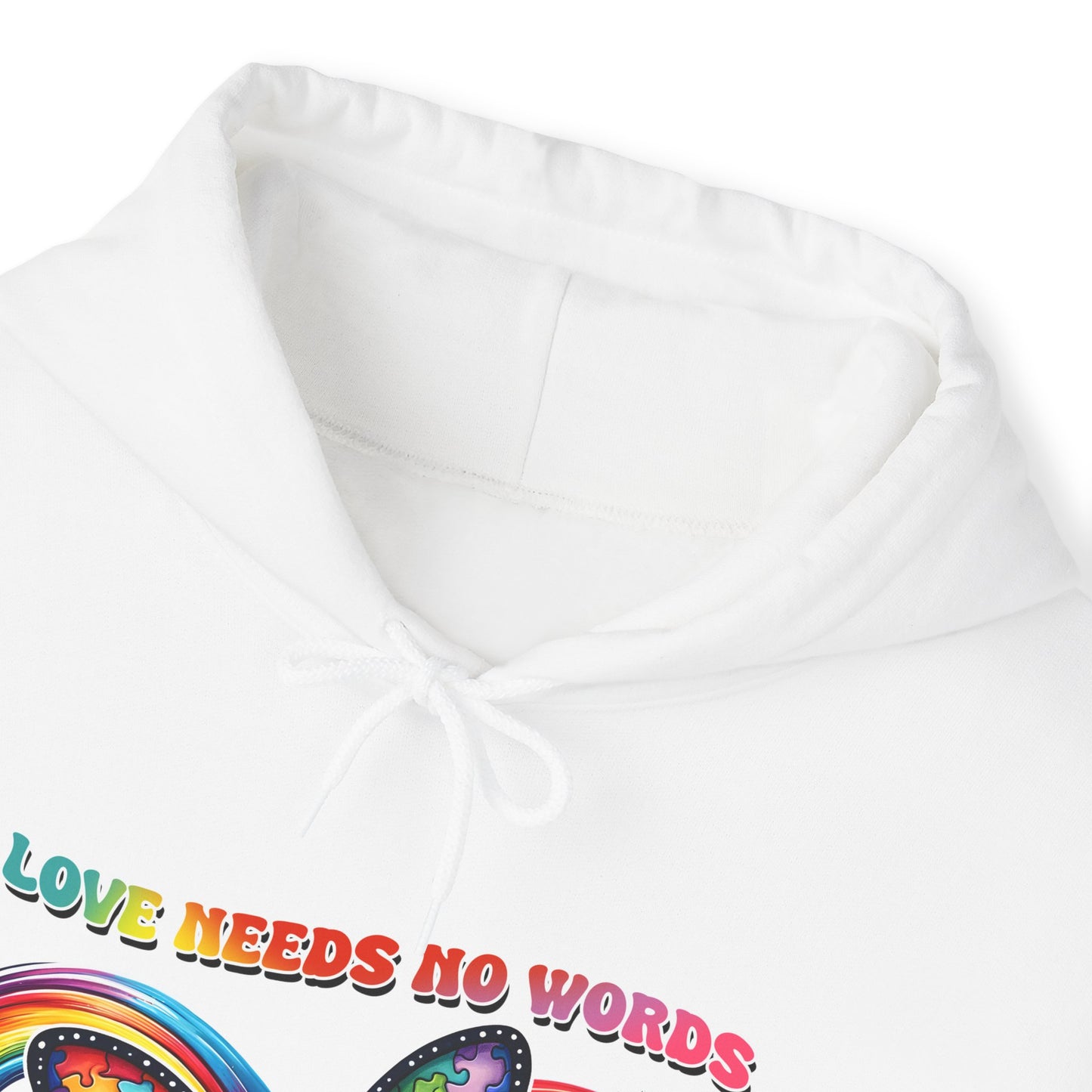 Autism Love needs no words Unisex Heavy Blend™ Hooded Sweatshirt