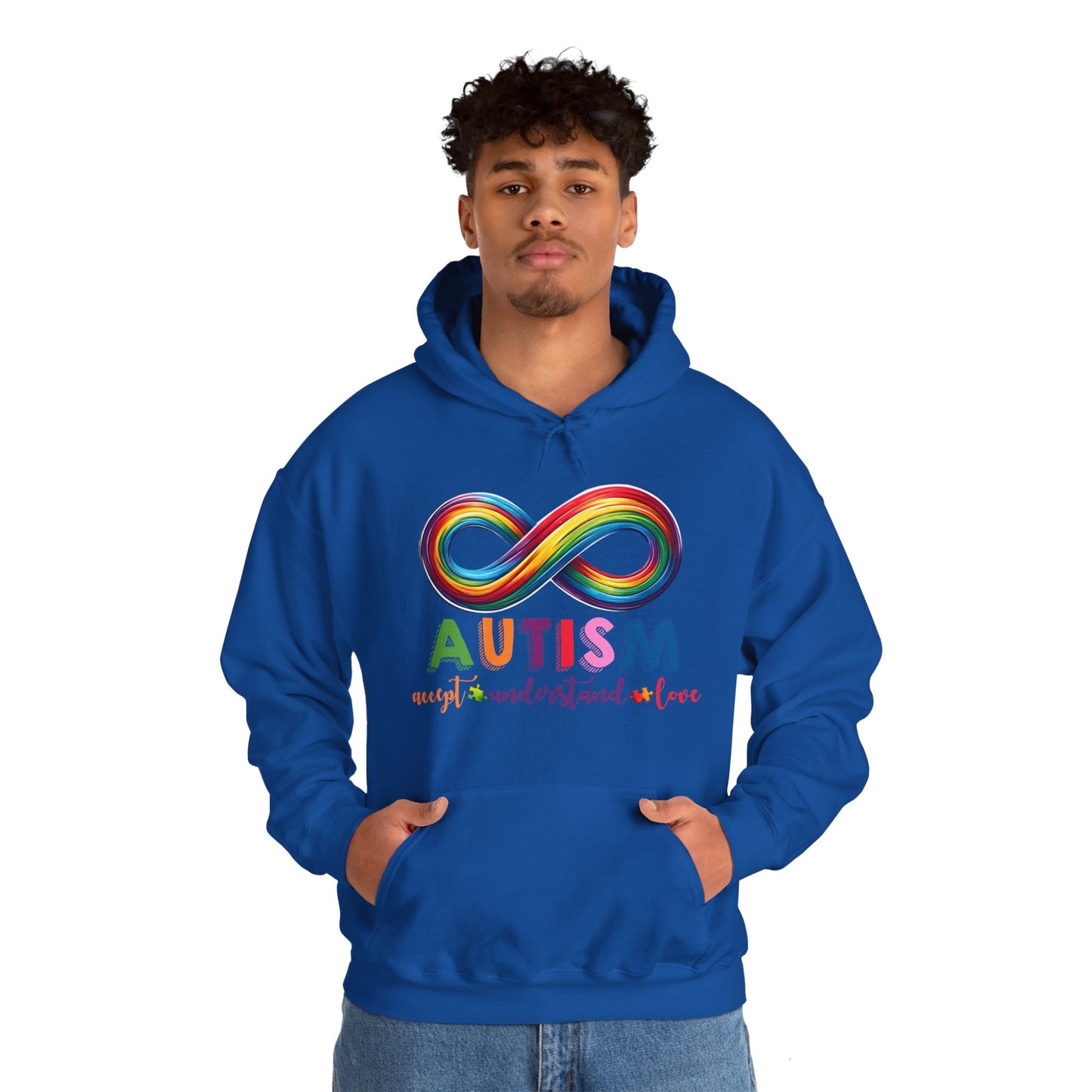 Autism Accept Unisex Heavy Blend™ Hooded Sweatshirt