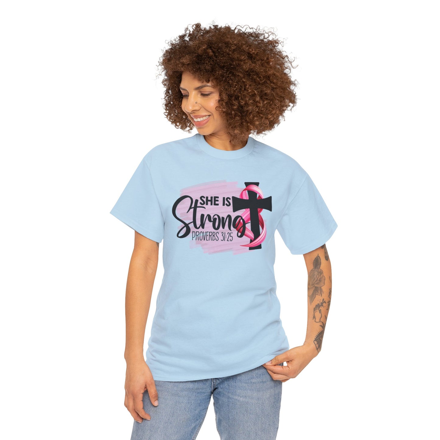 She is strong Survivor Unisex Heavy Cotton Tee