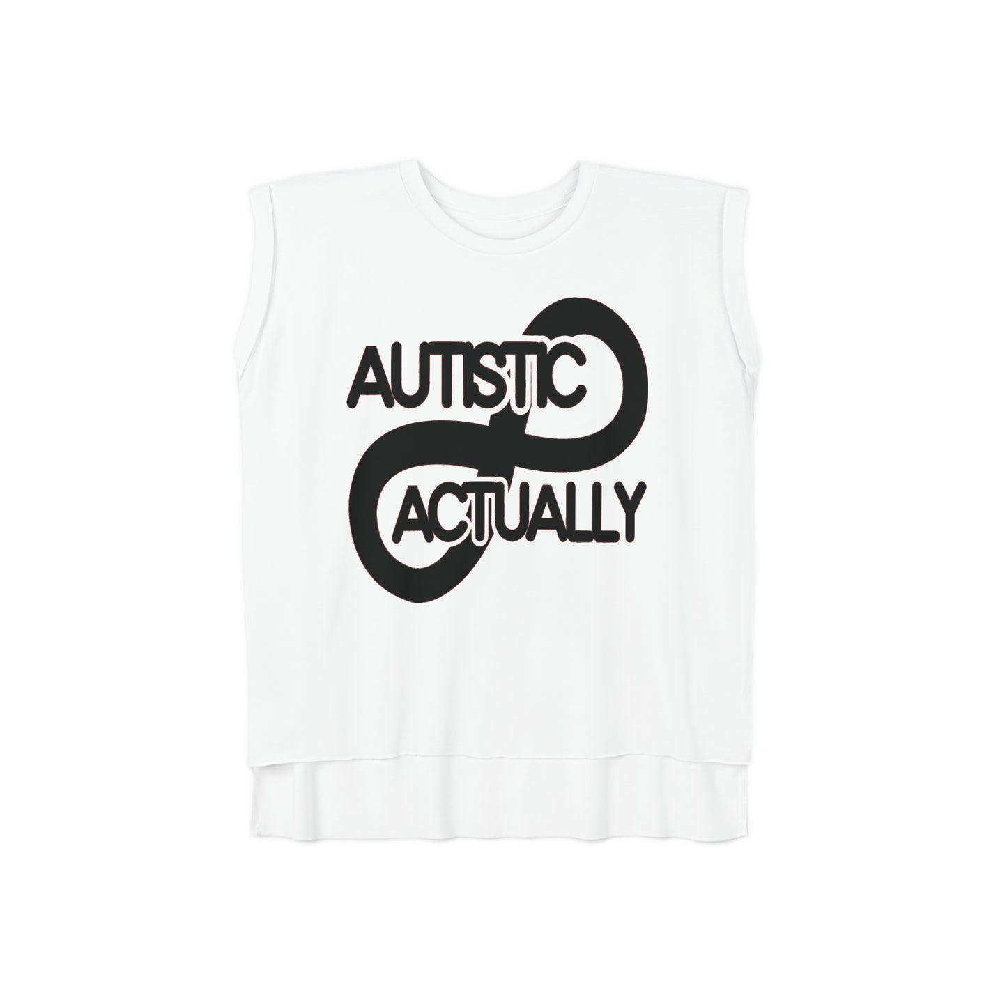 Actually Autistic Women’s Flowy Rolled Cuffs Muscle Tee