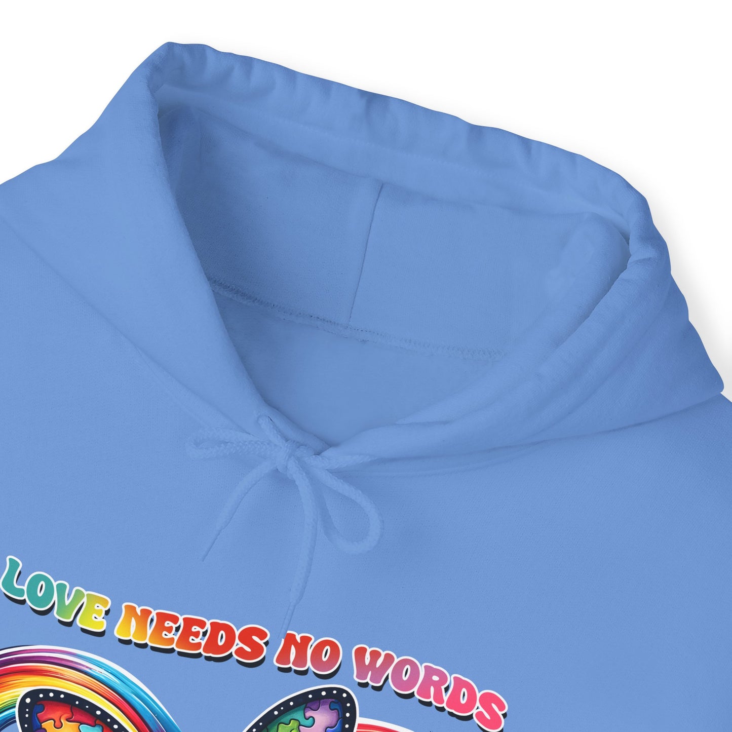 Autism Love needs no words Unisex Heavy Blend™ Hooded Sweatshirt