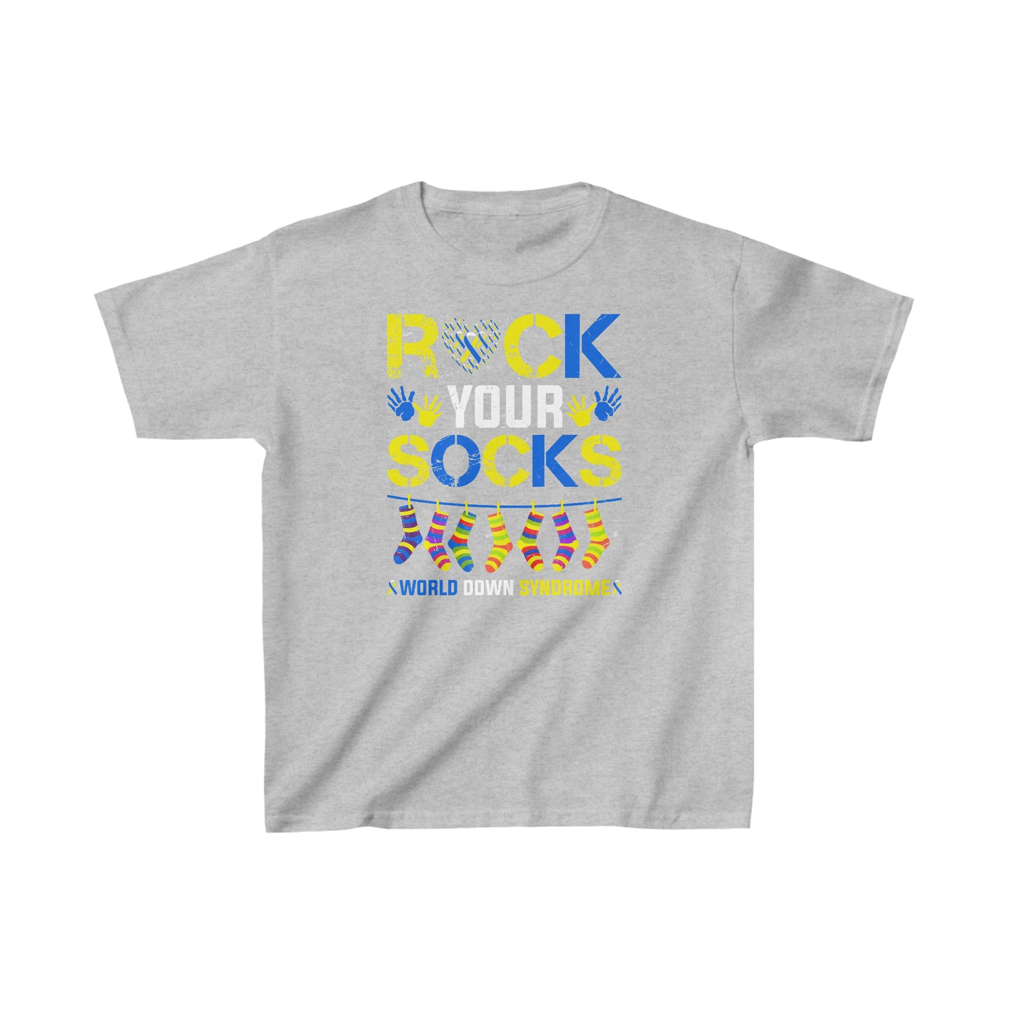 Rock your Socks Down Syndrome Kids Heavy Cotton™ Tee