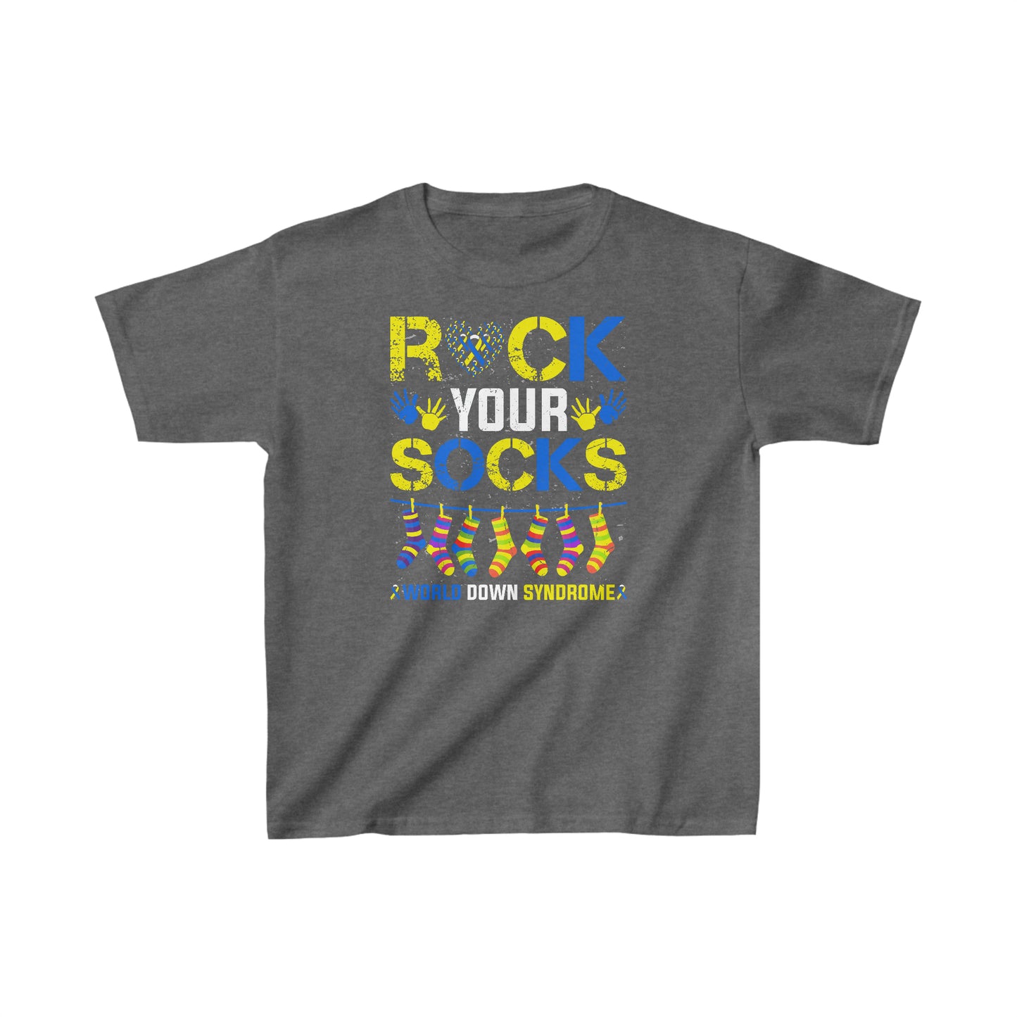 Rock your Socks Down Syndrome Kids Heavy Cotton™ Tee