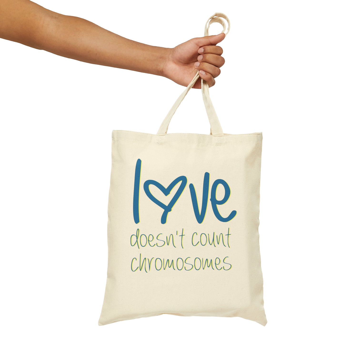 Love doesn't count chromosomes Cotton Canvas Tote Bag