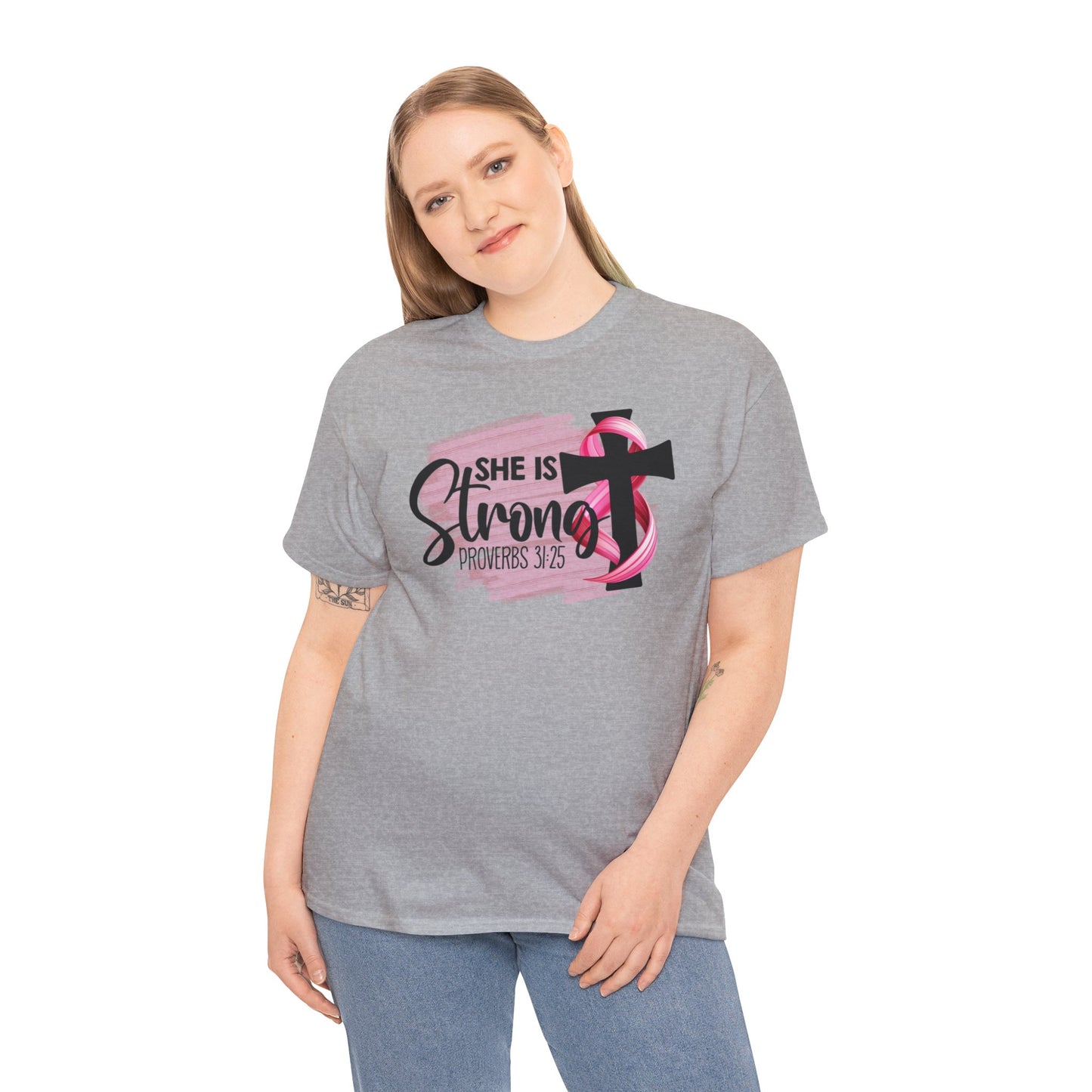 She is strong Survivor Unisex Heavy Cotton Tee