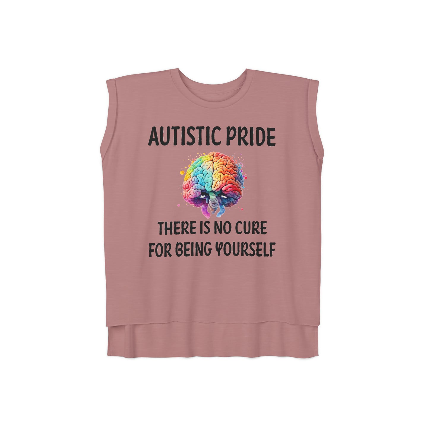 Autistic Pride Women’s Flowy Rolled Cuffs Muscle Tee