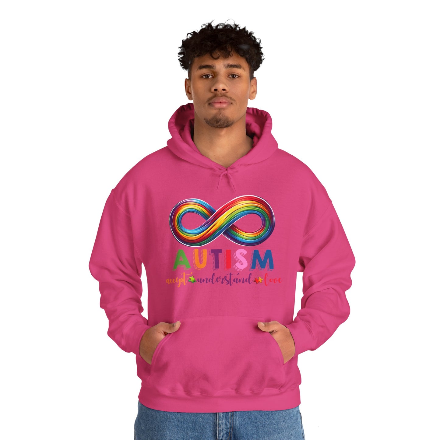 Autism Accept Unisex Heavy Blend™ Hooded Sweatshirt