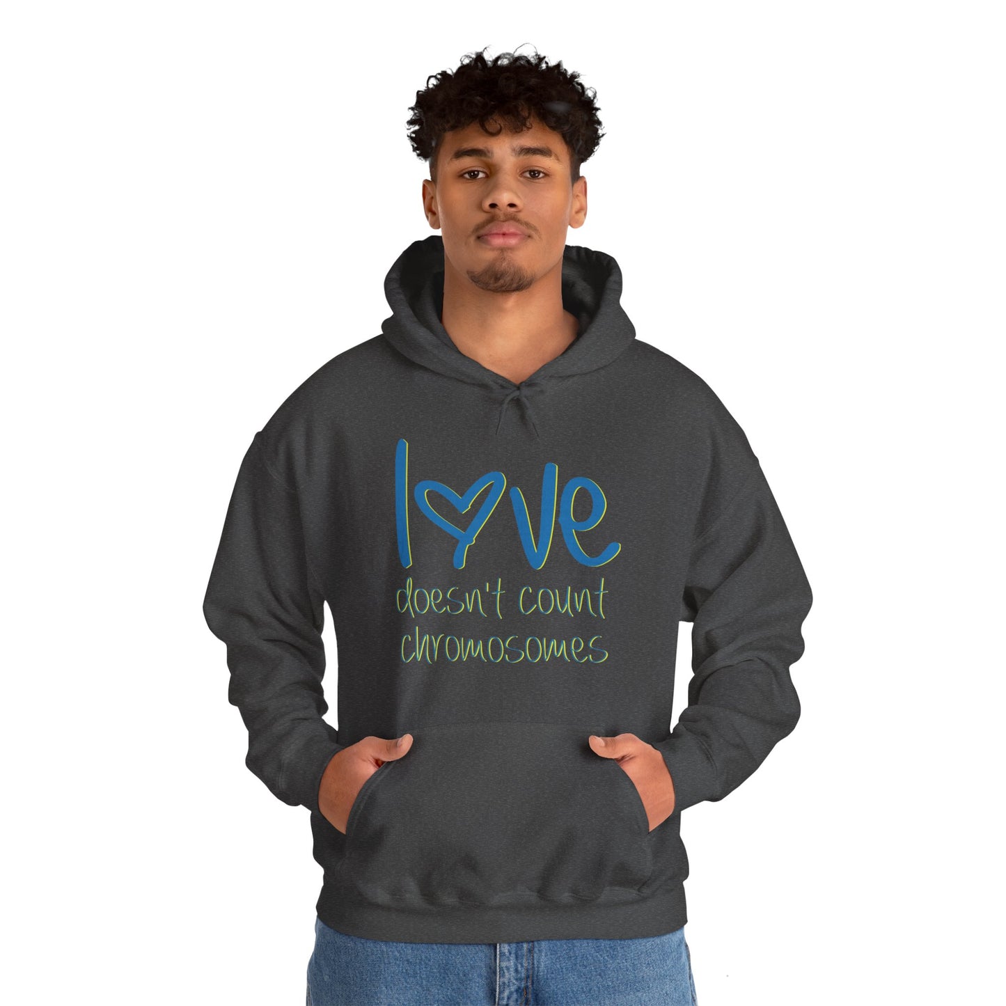 Love doesn't count chromosomes Unisex Heavy Blend™ Hooded Sweatshirt