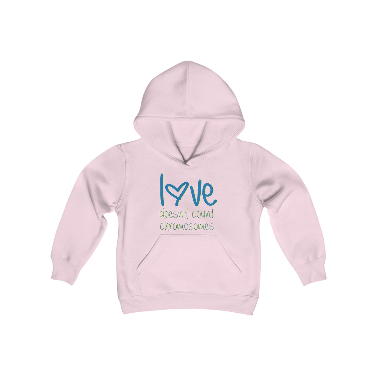 Love doesn't count chromosomes Youth Heavy Blend Hooded Sweatshirt