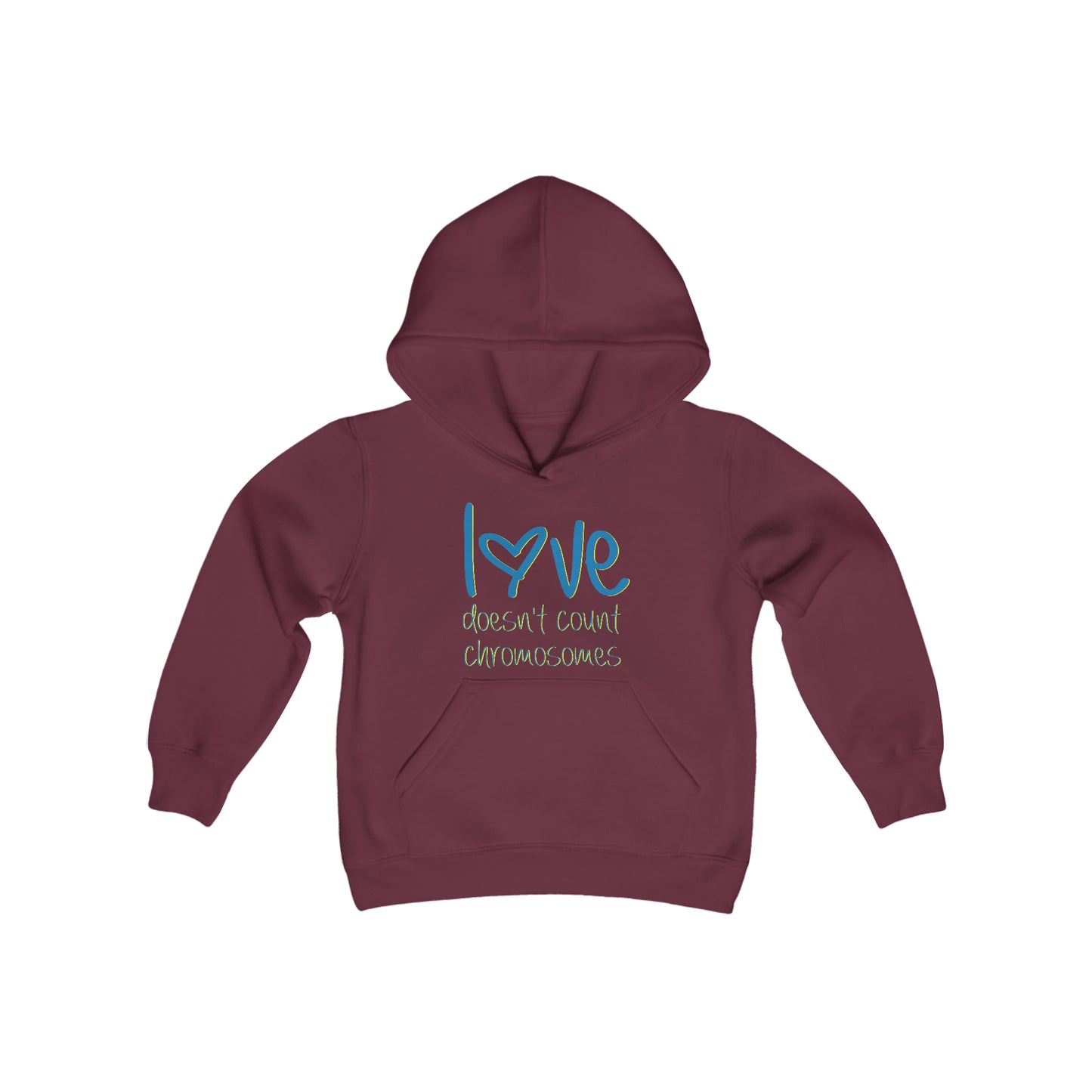 Love doesn't count chromosomes Youth Heavy Blend Hooded Sweatshirt