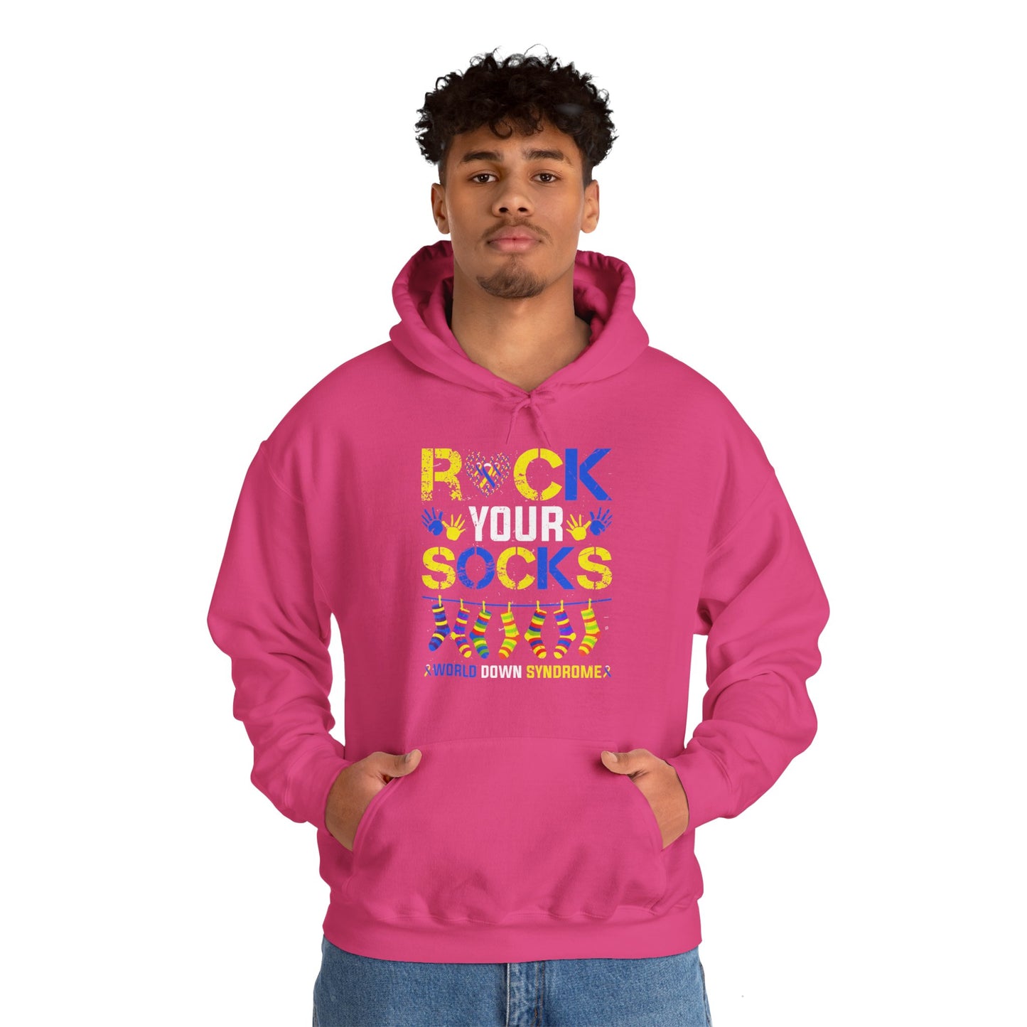 Rock your Socks Down Syndrome Unisex Heavy Blend™ Hooded Sweatshirt