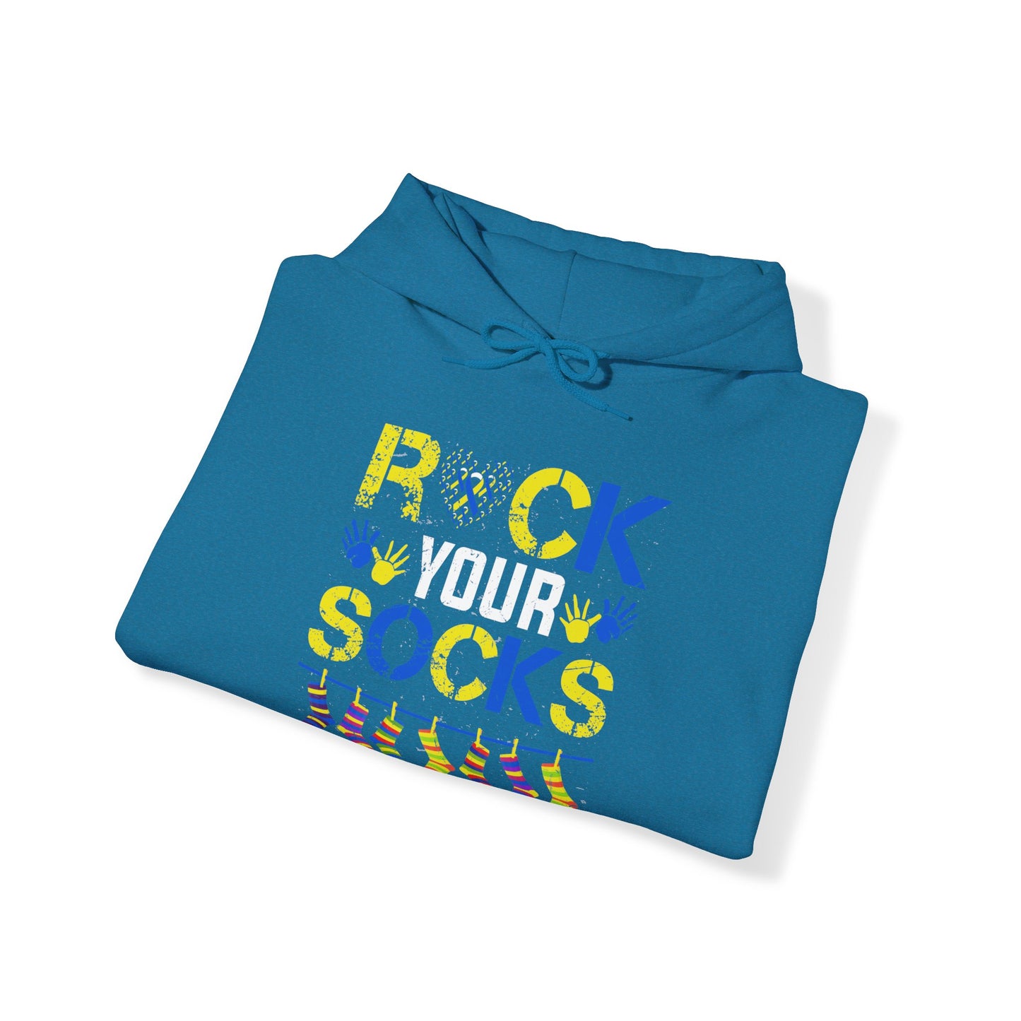 Rock your Socks Down Syndrome Unisex Heavy Blend™ Hooded Sweatshirt