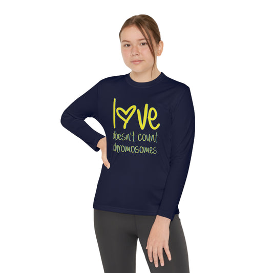 Love doesn't count chromosomes Youth Long Sleeve Competitor Tee