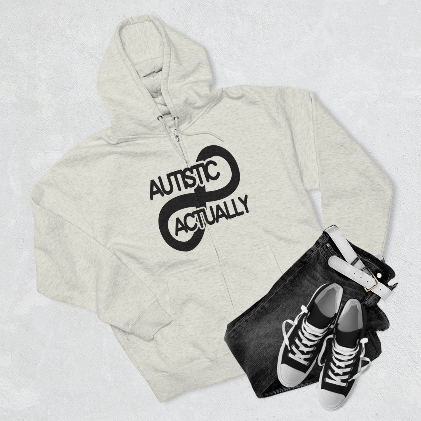 Actually Autistic Unisex Premium Full Zip Hoodie