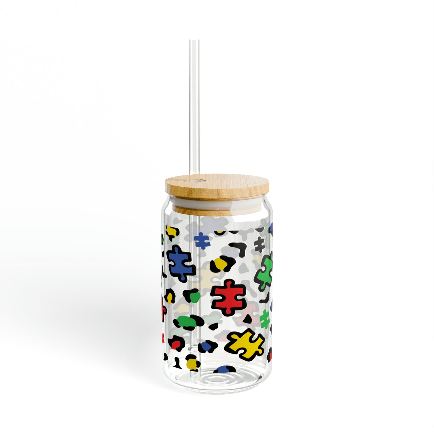 Autism Puzzle Sipper Glass, 16oz