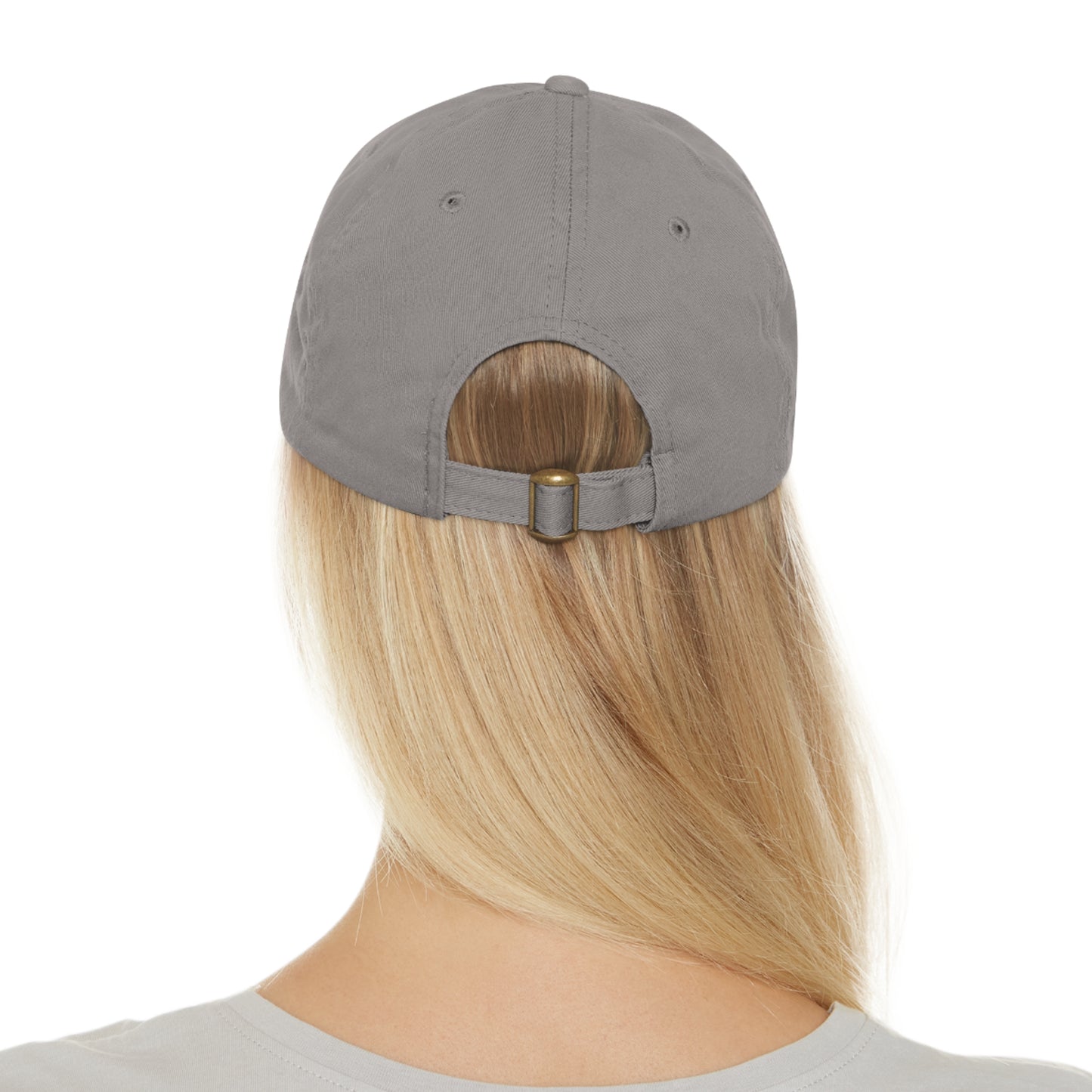 Rock your socks Down Syndrome Dad Hat with Leather Patch (Rectangle)