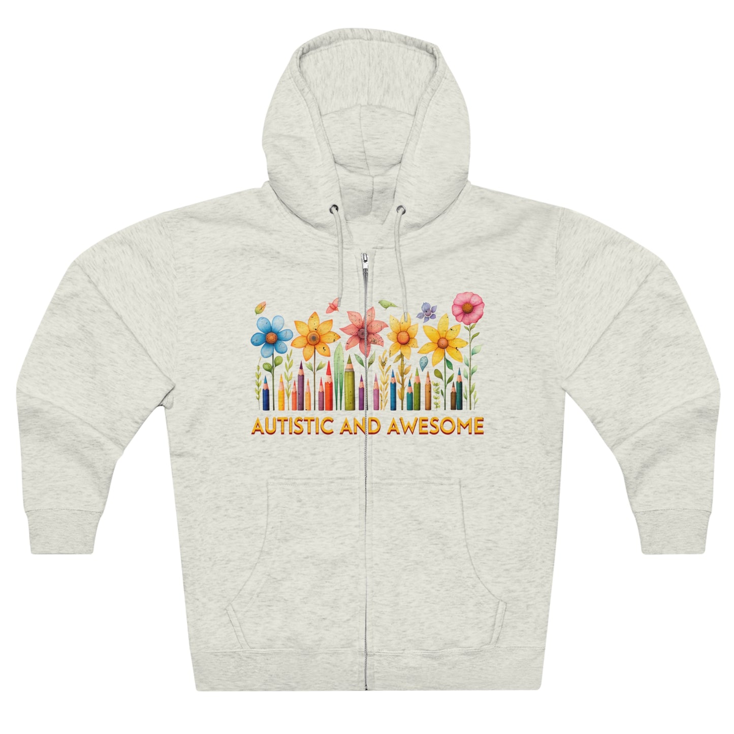 Autistic and Awesome Unisex Premium Full Zip Hoodie