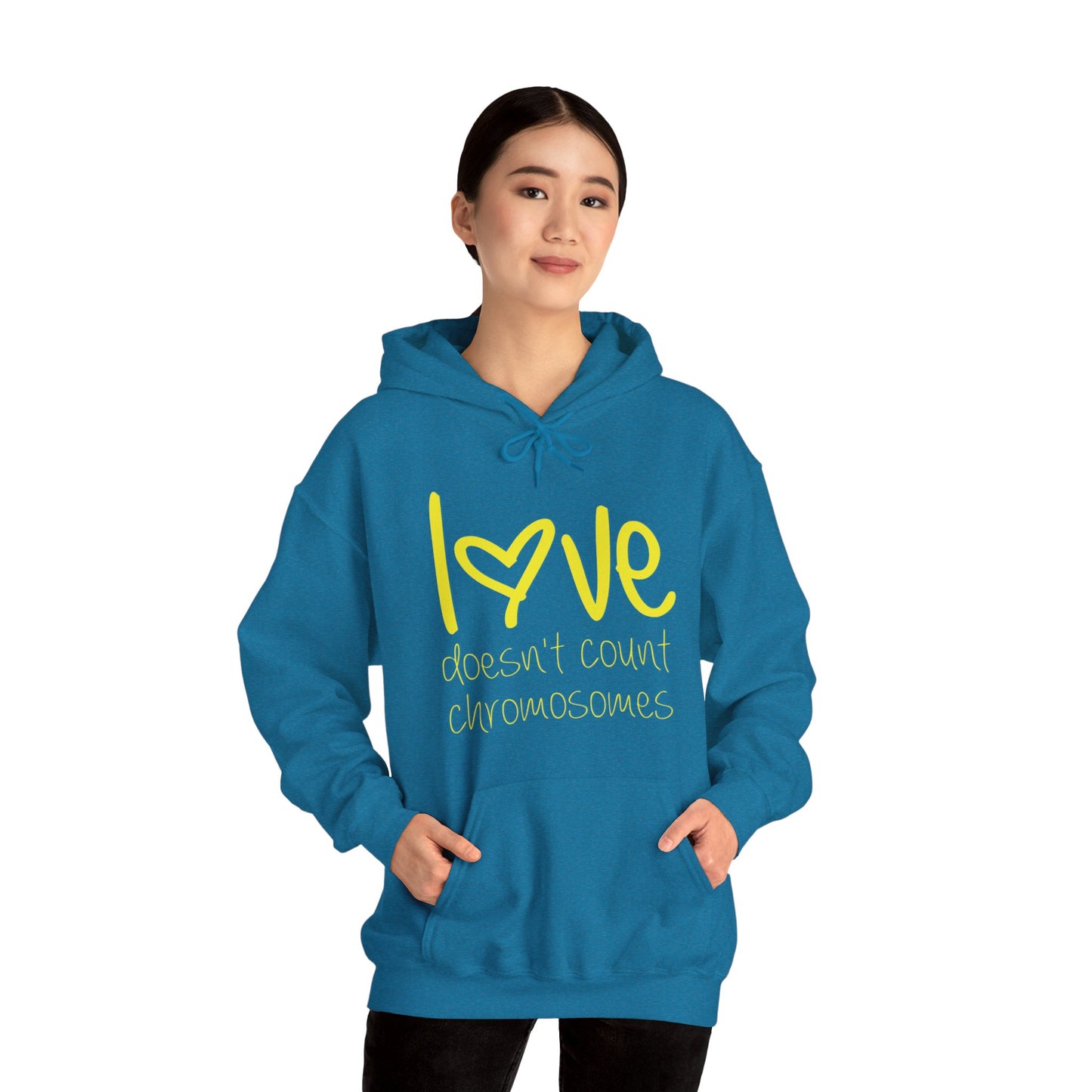 Love doesn't count chromosomes Unisex Heavy Blend™ Hooded Sweatshirt