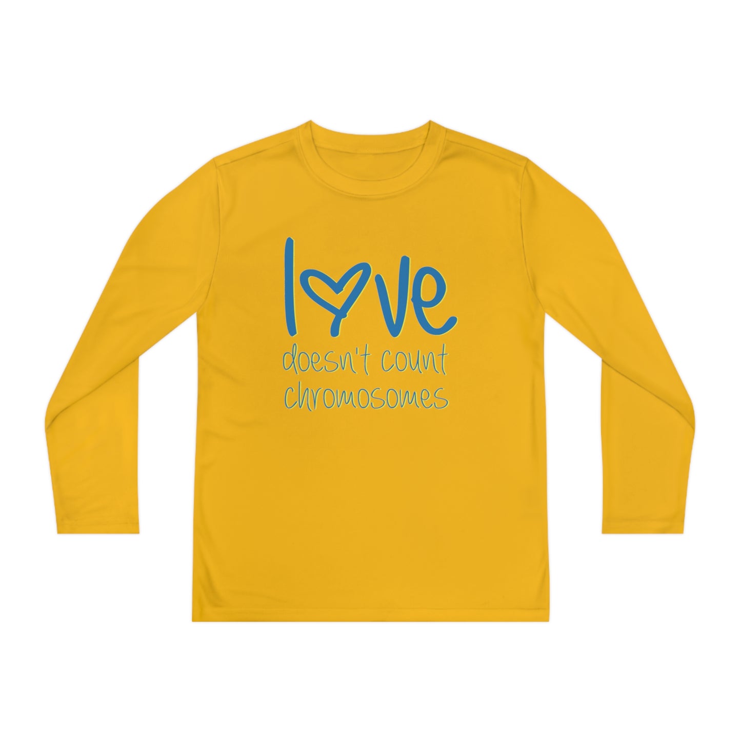 Love doesn't count chromosomes Youth Long Sleeve Competitor Tee