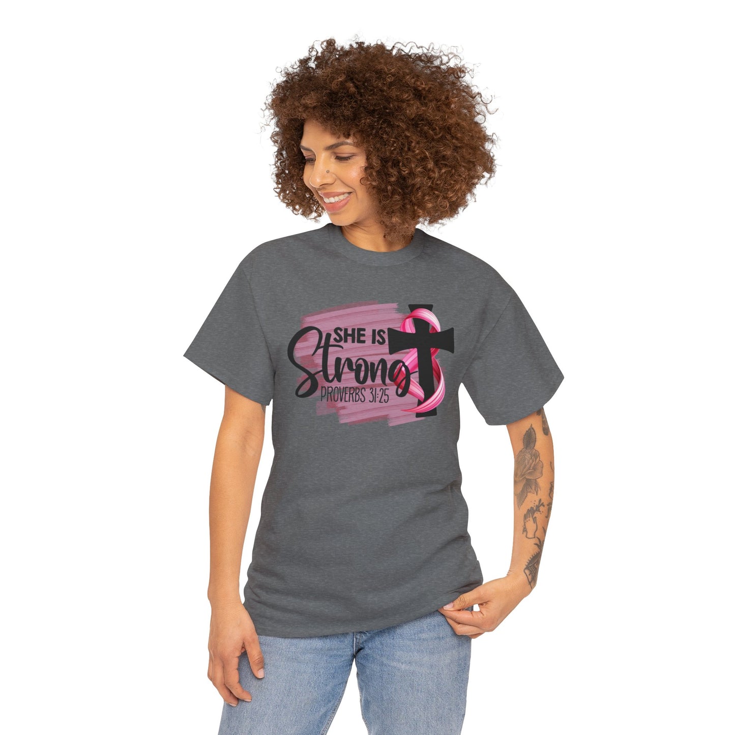 She is strong Survivor Unisex Heavy Cotton Tee