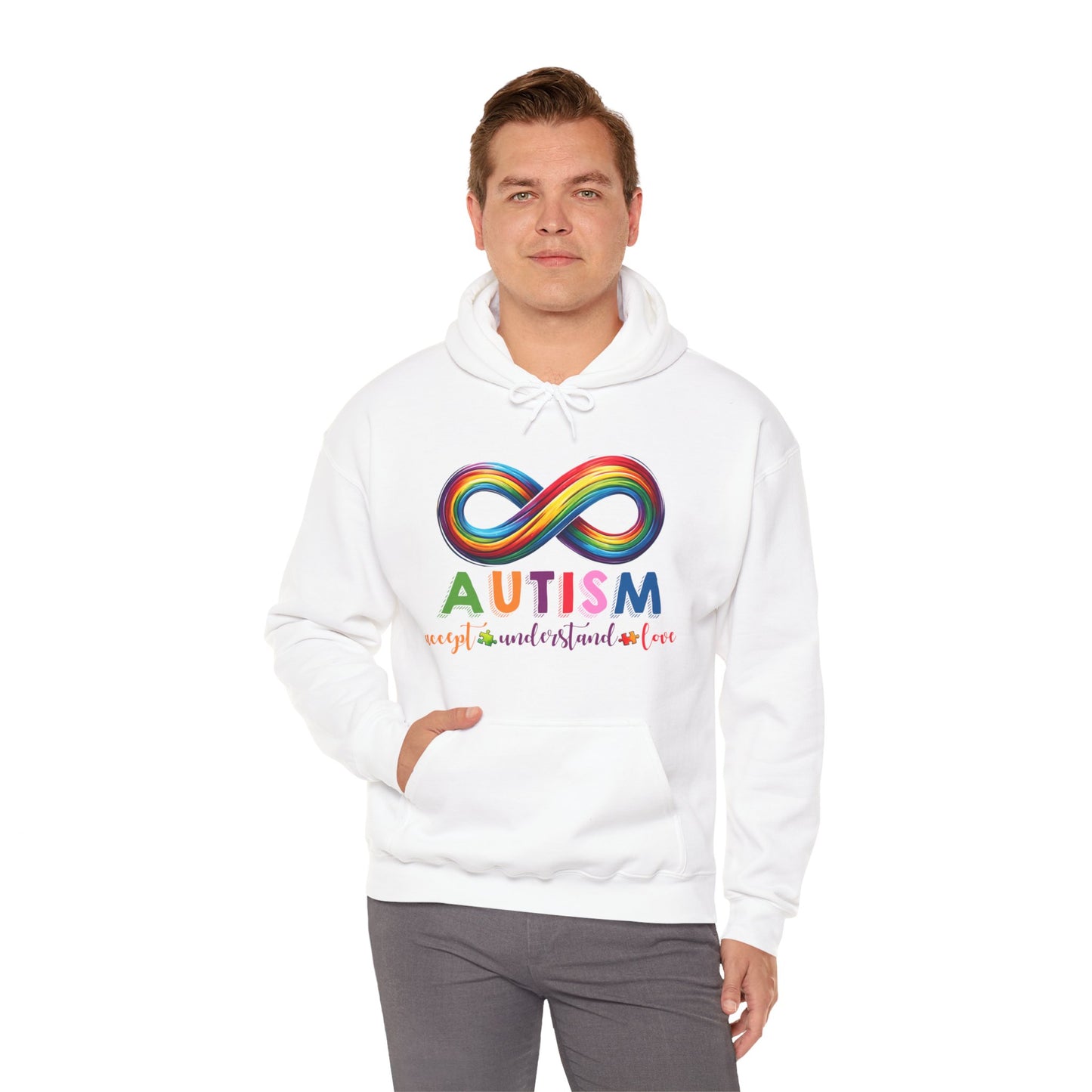 Autism Accept Unisex Heavy Blend™ Hooded Sweatshirt