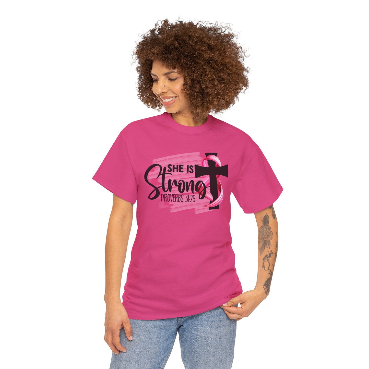 She is strong Survivor Unisex Heavy Cotton Tee