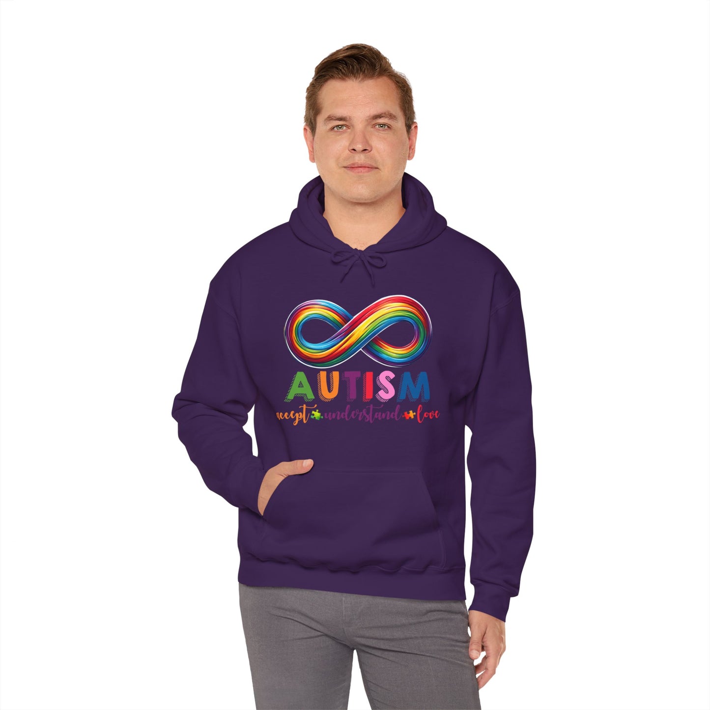 Autism Accept Unisex Heavy Blend™ Hooded Sweatshirt