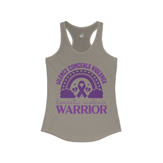 Silence Conceals Violence Women's Ideal Racerback Tank