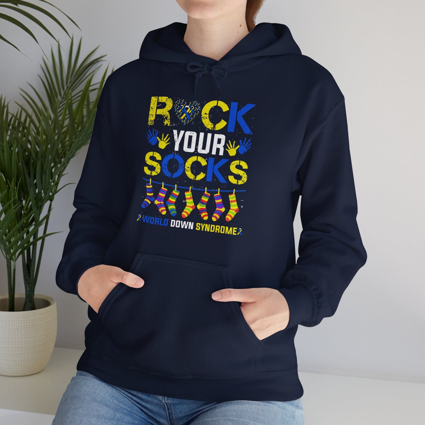 Rock your Socks Down Syndrome Unisex Heavy Blend™ Hooded Sweatshirt