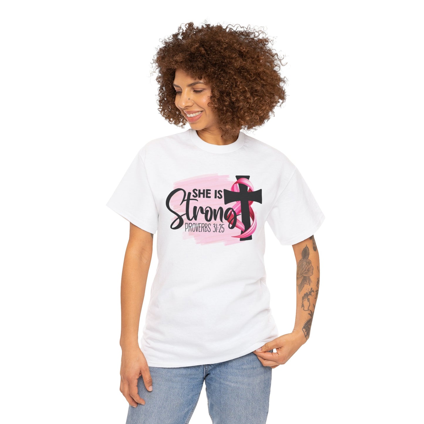 She is strong Survivor Unisex Heavy Cotton Tee