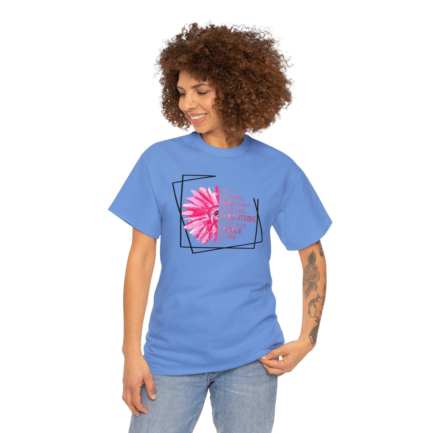 Breast Cancer How Strong We Are Unisex Heavy Cotton Tee