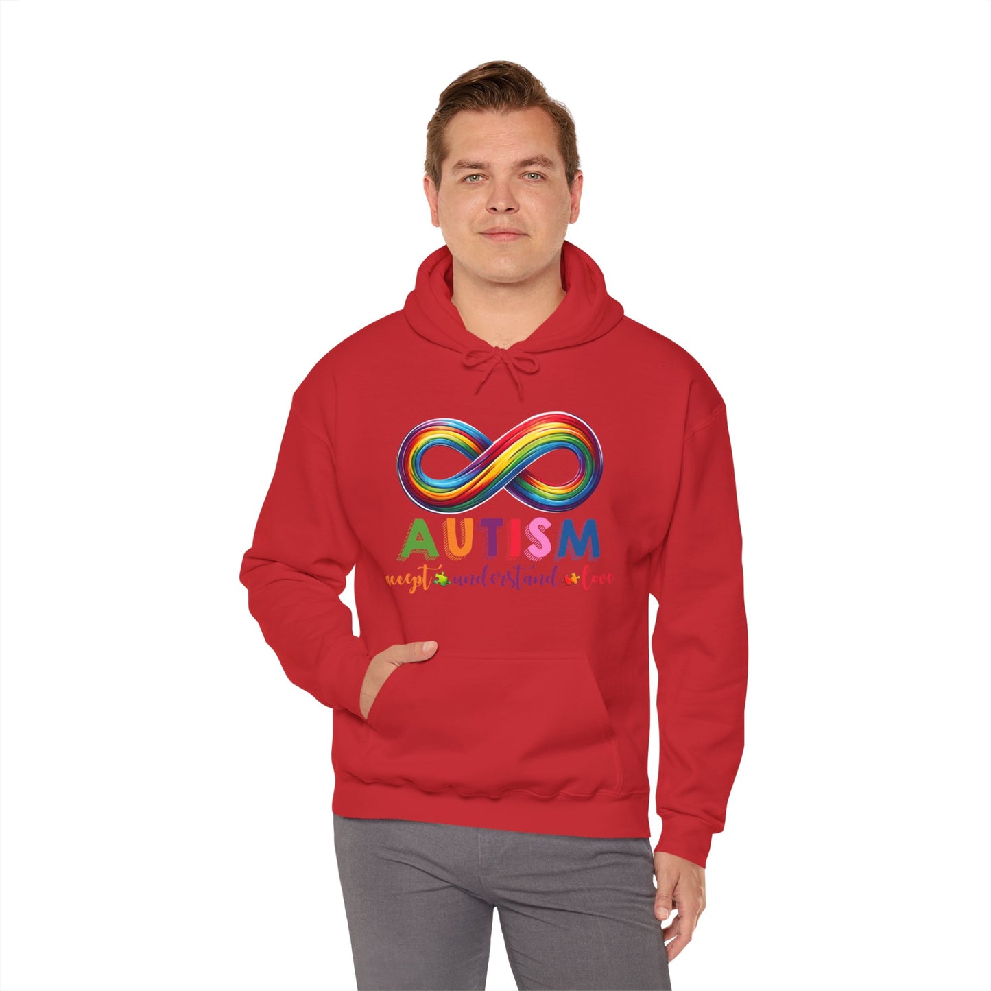 Autism Accept Unisex Heavy Blend™ Hooded Sweatshirt