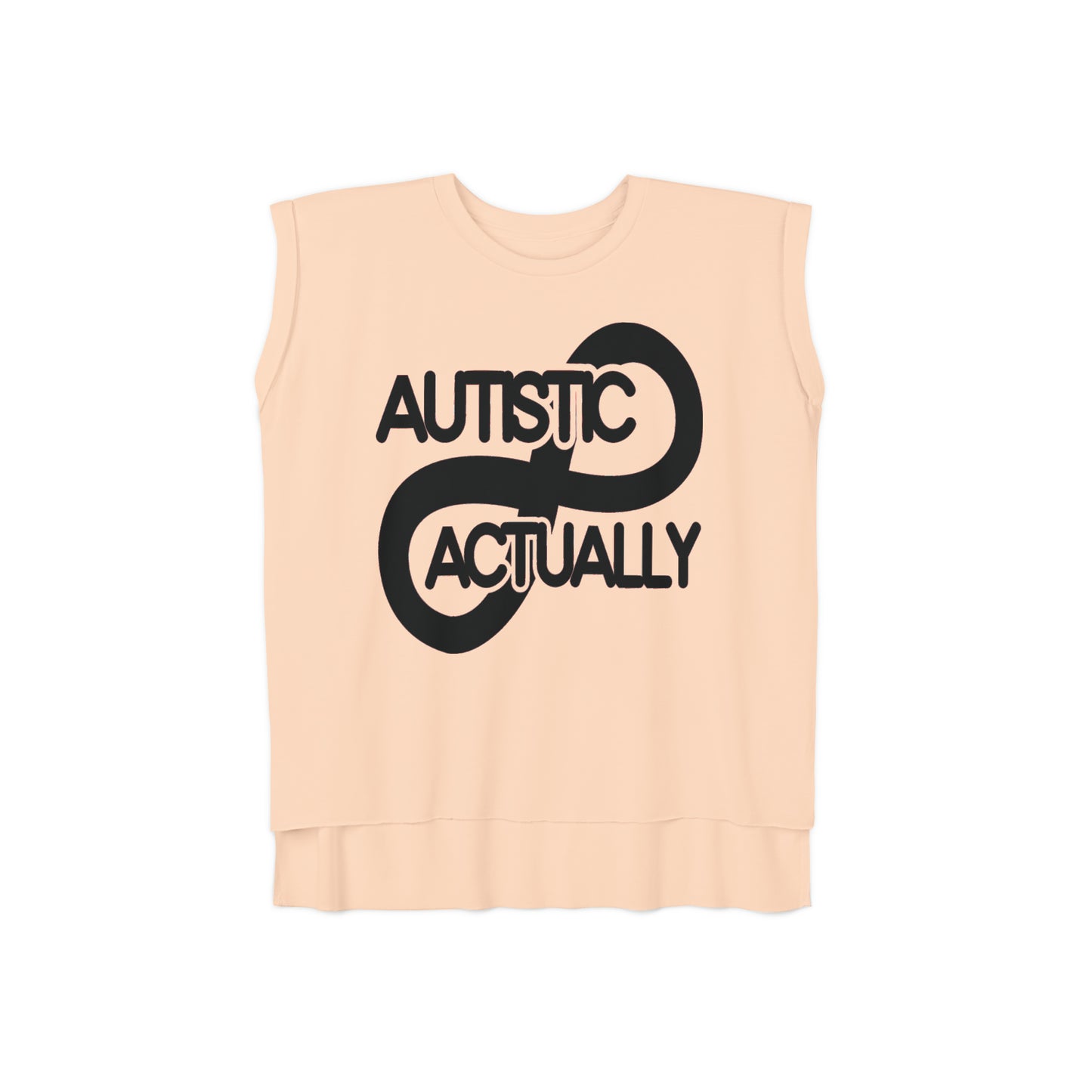 Actually Autistic Women’s Flowy Rolled Cuffs Muscle Tee