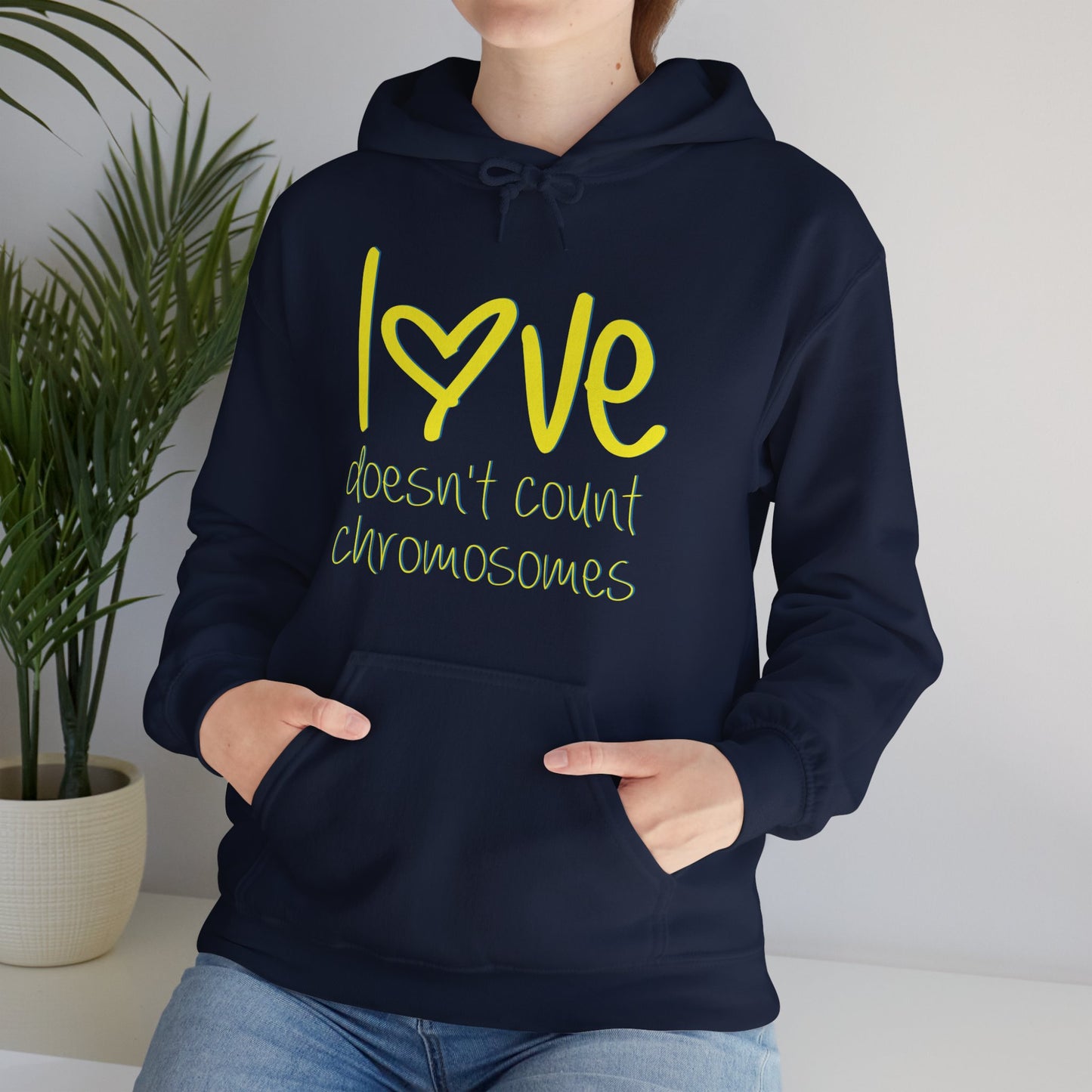 Love doesn't count chromosomes Unisex Heavy Blend™ Hooded Sweatshirt